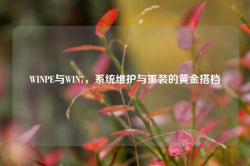 WINPE与WIN7，系统维护与重装的黄金搭档