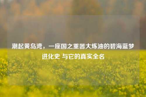 潮起黄岛湾，一座国之重器大炼油的碧海蓝梦进化史 与它的真实全名