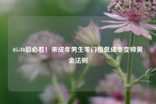 05-10后必看！未成年男生零门槛低成本变帅黄金法则