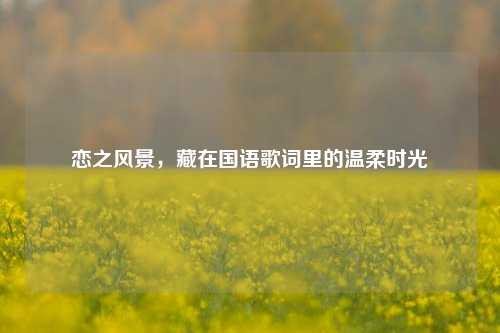 恋之风景，藏在国语歌词里的温柔时光