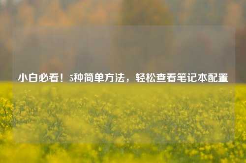 小白必看！5种简单方法，轻松查看笔记本配置