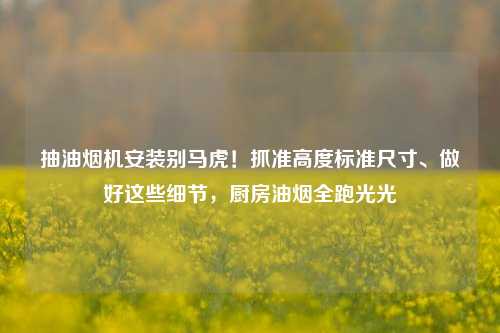 抽油烟机安装别马虎！抓准高度标准尺寸、做好这些细节，厨房油烟全跑光光