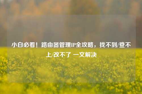 小白必看！路由器管理IP全攻略，找不到/登不上/改不了 一文解决