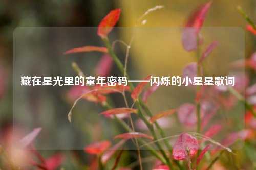 藏在星光里的童年密码——闪烁的小星星歌词
