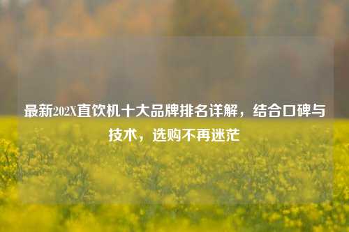 最新202X直饮机十大品牌排名详解，结合口碑与技术，选购不再迷茫