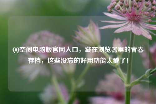 QQ空间电脑版官网入口，藏在浏览器里的青春存档，这些没忘的好用功能太戳了！