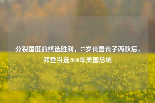 分裂国度的终选胜利，77岁丧妻丧子两败后，拜登当选2020年美国总统