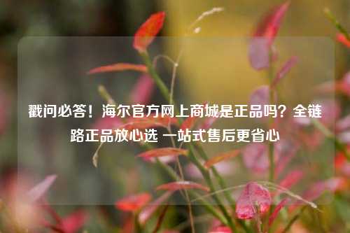 戳问必答！海尔官方网上商城是正品吗？全链路正品放心选 一站式售后更省心