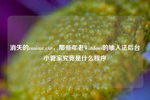 消失的conime.exe，那些年老Windows的输入法后台小管家究竟是什么程序