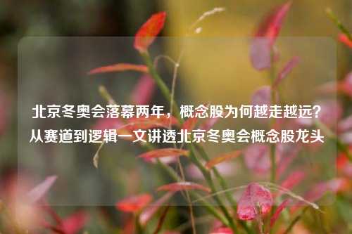 北京冬奥会落幕两年,概念股为何越走越远?从赛道到逻辑一文讲透北京冬奥会概念股龙头
