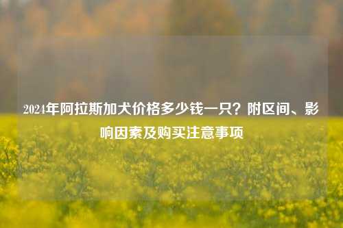 2024年阿拉斯加犬价格多少钱一只?附区间、影响因素及购买注意事项