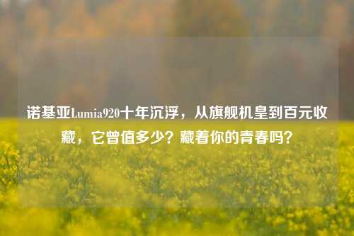 诺基亚Lumia920十年沉浮,从旗舰机皇到百元收藏,它曾值多少?藏着你的青春吗?