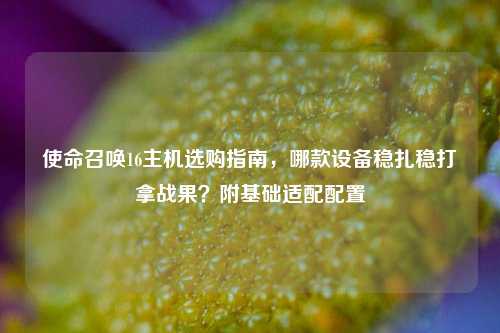使命召唤16主机选购指南，哪款设备稳扎稳打拿战果？附基础适配配置