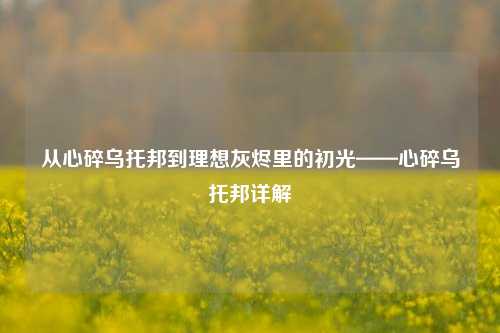 从心碎乌托邦到理想灰烬里的初光——心碎乌托邦详解