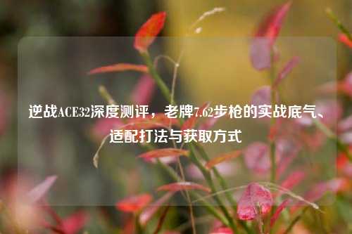 逆战ACE32深度测评,老牌7.62步枪的实战底气、适配打法与获取方式