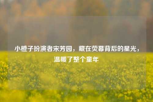 小橙子扮演者宋芳园,藏在荧幕背后的星光,温暖了整个童年