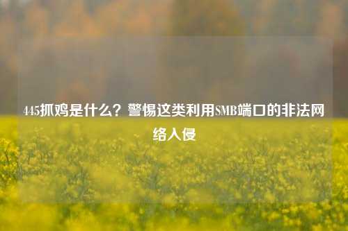 445抓鸡是什么?警惕这类利用SMB端口的非法网络入侵