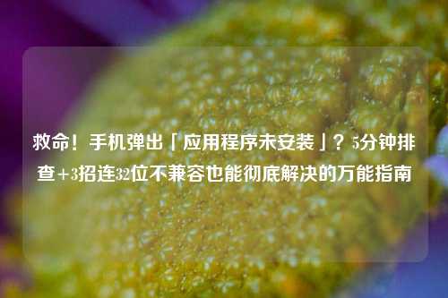 救命!手机弹出「应用程序未安装」?5分钟排查+3招连32位不兼容也能彻底解决的万能指南