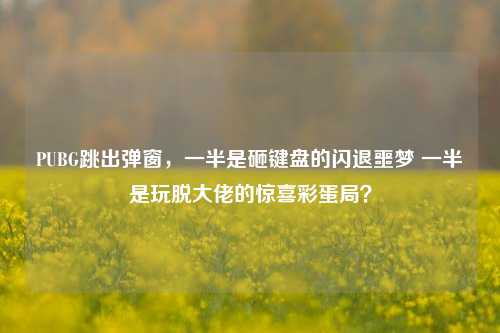 PUBG跳出弹窗,一半是砸键盘的闪退噩梦 一半是玩脱大佬的惊喜彩蛋局?