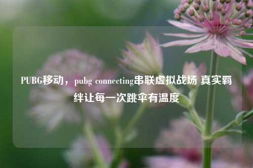 PUBG移动,pubg connecting串联虚拟战场 真实羁绊让每一次跳伞有温度