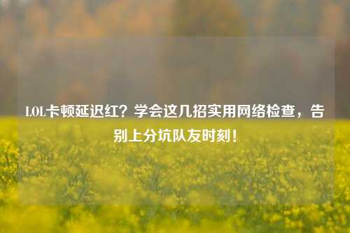 LOL卡顿延迟红？学会这几招实用网络检查，告别上分坑队友时刻！