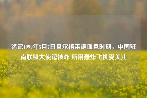 铭记1999年5月7日贝尔格莱德血色时刻,中国驻南联盟大使馆被炸 所用轰炸飞机受关注