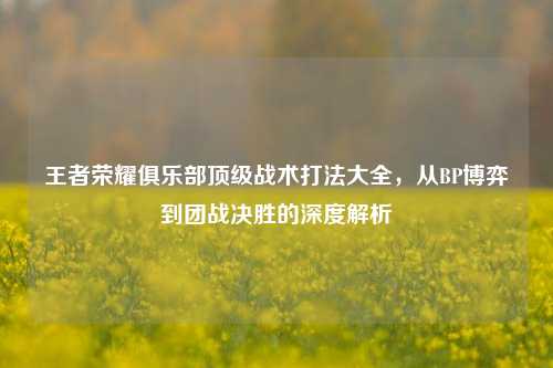 王者荣耀俱乐部顶级战术打法大全,从BP博弈到团战决胜的深度解析