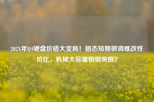 202X年Q4硬盘价格大变局!固态短期微调难改性价比,机械大容量悄悄突围?