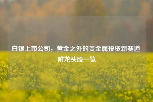 白银上市公司,黄金之外的贵金属投资新赛道 附龙头股一览