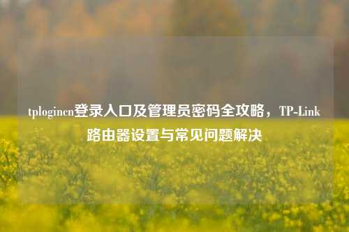 tplogincn登录入口及管理员密码全攻略，TP-Link路由器设置与常见问题解决