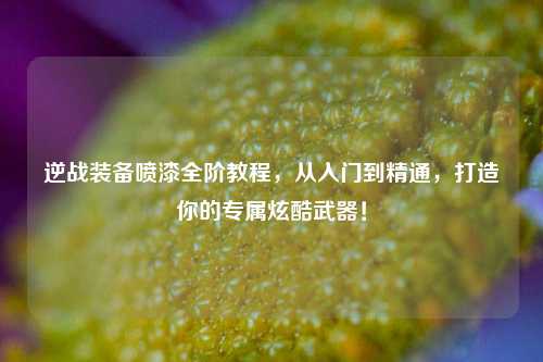 逆战装备喷漆全阶教程,从入门到精通,打造你的专属炫酷武器!