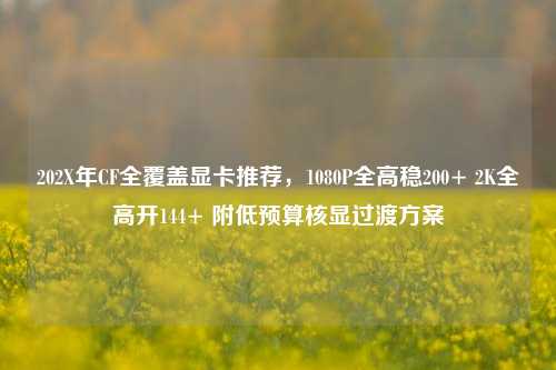 202X年CF全覆盖显卡推荐,1080P全高稳200+ 2K全高开144+ 附低预算核显过渡方案