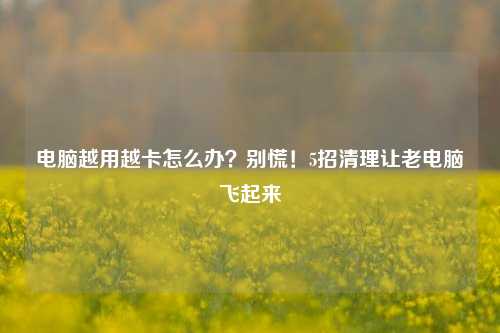 电脑越用越卡怎么办?别慌!5招清理让老电脑飞起来