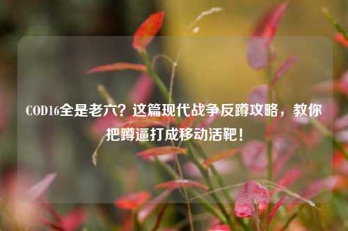 COD16全是老六？这篇现代战争反蹲攻略，教你把蹲逼打成移动活靶！