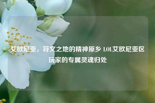 艾欧尼亚,符文之地的精神原乡 LOL艾欧尼亚区玩家的专属灵魂归处
