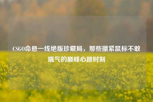 CSGO命悬一线绝版珍藏局,那些攥紧鼠标不敢喘气的巅峰心跳时刻