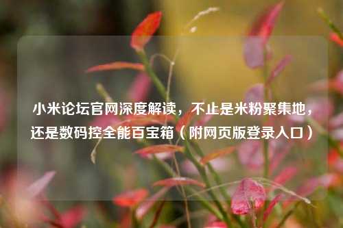 小米论坛官网深度解读，不止是米粉聚集地，还是数码控全能百宝箱（附网页版登录入口）