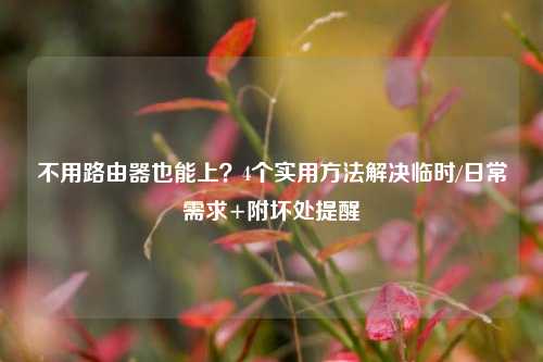不用路由器也能上?4个实用方法解决临时/日常需求+附坏处提醒