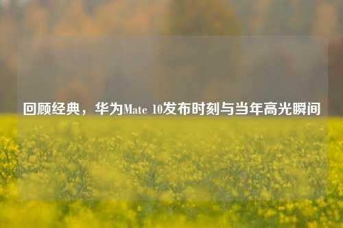 回顾经典,华为Mate 10发布时刻与当年高光瞬间