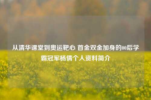 从清华课堂到奥运靶心 首金双金加身的00后学霸冠军杨倩个人资料简介