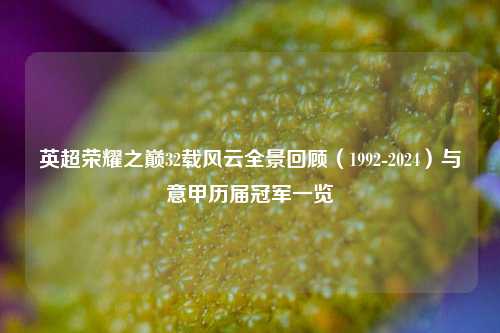 英超荣耀之巅32载风云全景回顾(1992-2024)与意甲历届冠军一览