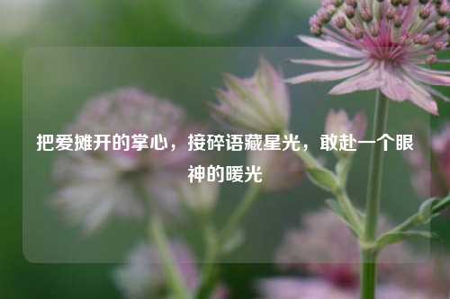 把爱摊开的掌心，接碎语藏星光，敢赴一个眼神的暖光