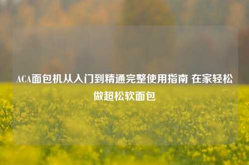 ACA面包机从入门到精通完整使用指南 在家轻松做超松软面包