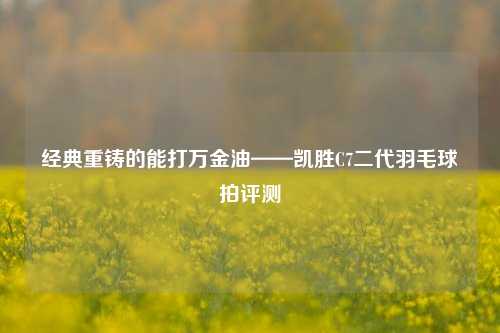 经典重铸的能打万金油——凯胜C7二代羽毛球拍评测