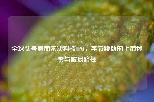 全球头号悬而未决科技IPO,字节跳动的上市迷雾与破局路径