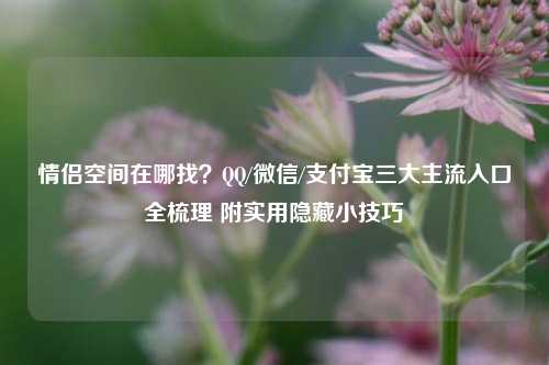 情侣空间在哪找?QQ/微信/支付宝三大主流入口全梳理 附实用隐藏小技巧
