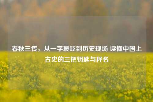 春秋三传,从一字褒贬到历史现场 读懂中国上古史的三把钥匙与释名