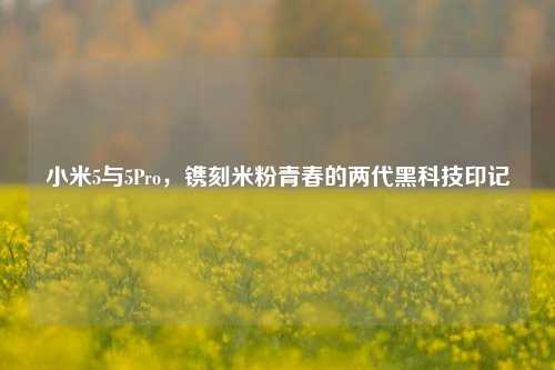 小米5与5Pro,镌刻米粉青春的两代黑科技印记
