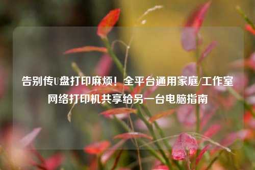 告别传U盘打印麻烦!全平台通用家庭/工作室网络打印机共享给另一台电脑指南