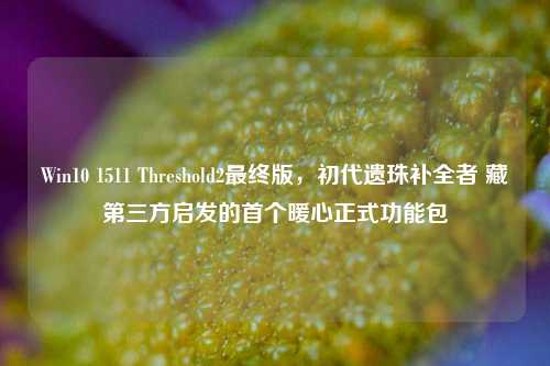 Win10 1511 Threshold2最终版,初代遗珠补全者 藏第三方启发的首个暖心正式功能包